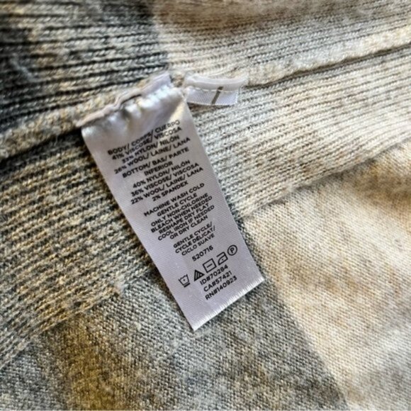 Ann Taylor LOFT Gray Colorblock Thin Knit Open Poncho Cardigan Sweater Size XS/S - Picture 4 of 13